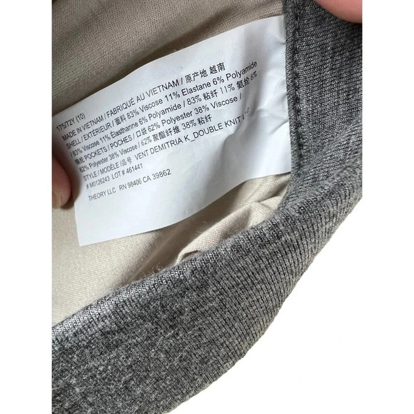 Theory Gray Slit Demitria Pull On Double Knit Jersey Women’s 10 - Picture 11 of 11